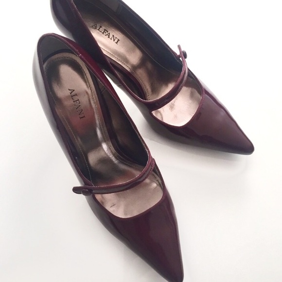 Alfani Shoes - Alfani Burgundy Patent Leather Mary Jane Heels
